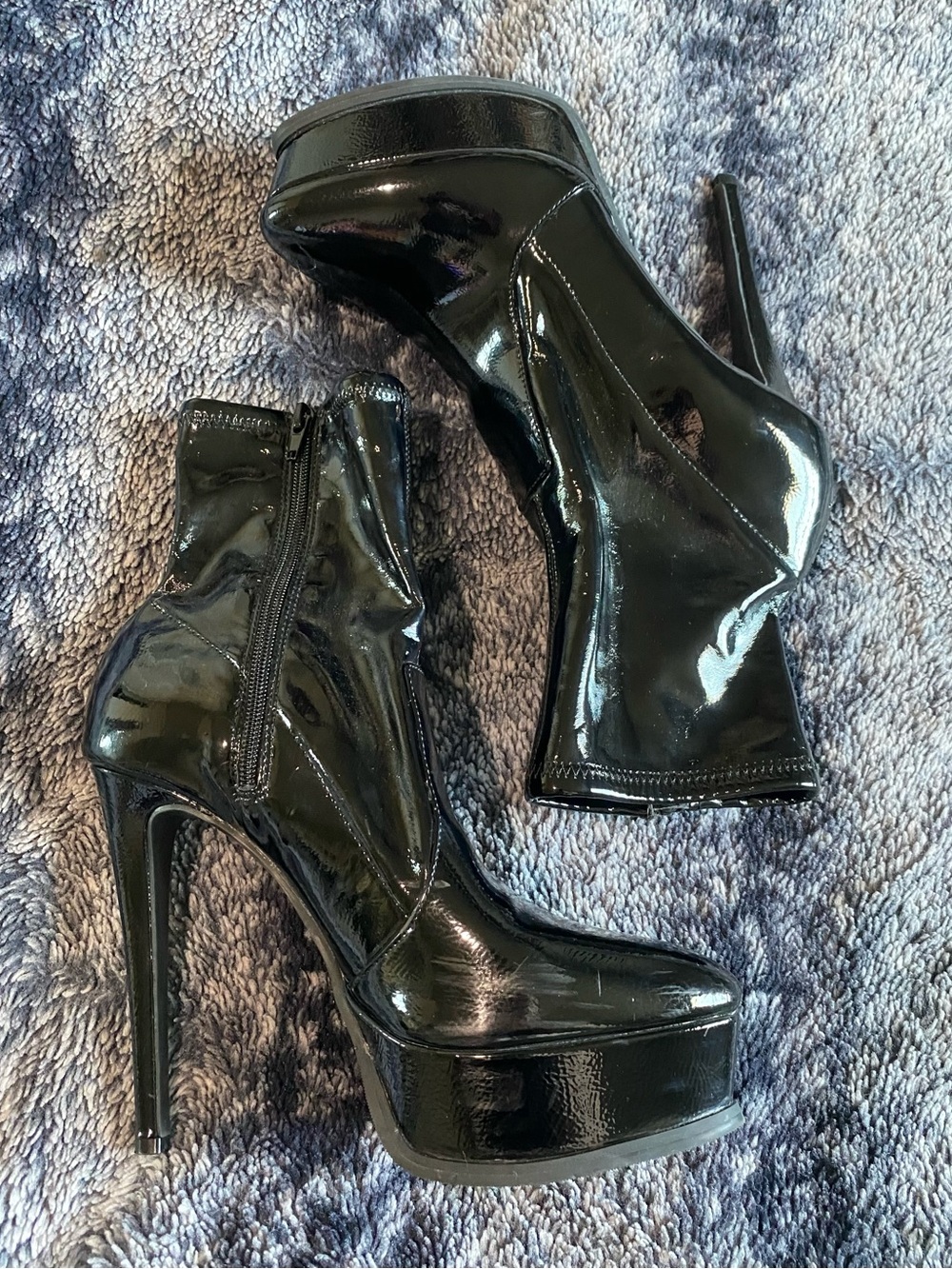 Thalia Sodi Women’s 9 Black Sienna Ankle Side Zip Almond Toe Boots